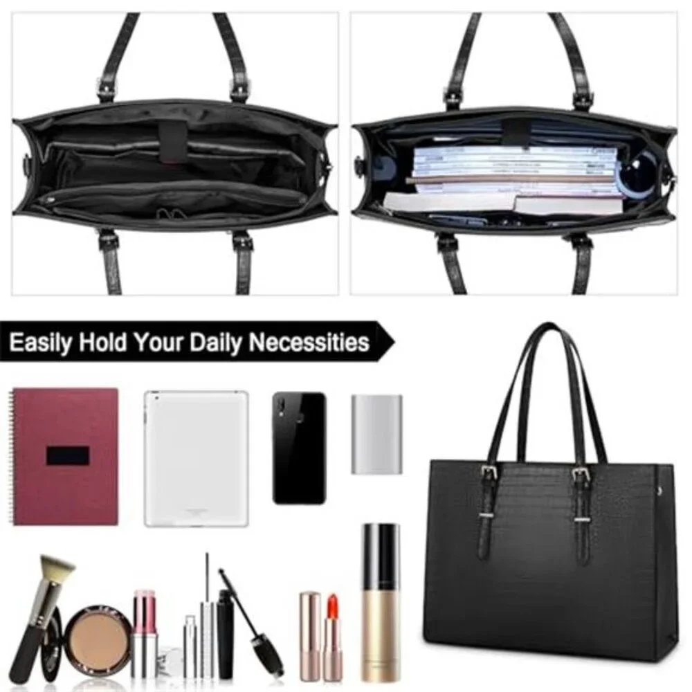 Laptop Bag for Women 15.6 inch Laptop Tote Bag Leather Classy Computer Briefcase